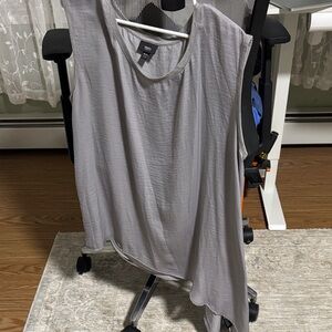 Gray Sleeveless Asymmetrical Top